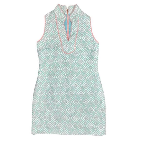 Sail to Sable Dresses & Skirts - Sail to Sable Mint Green Pink Jacquard Woven Mini Shift Dress Sleeveless Small